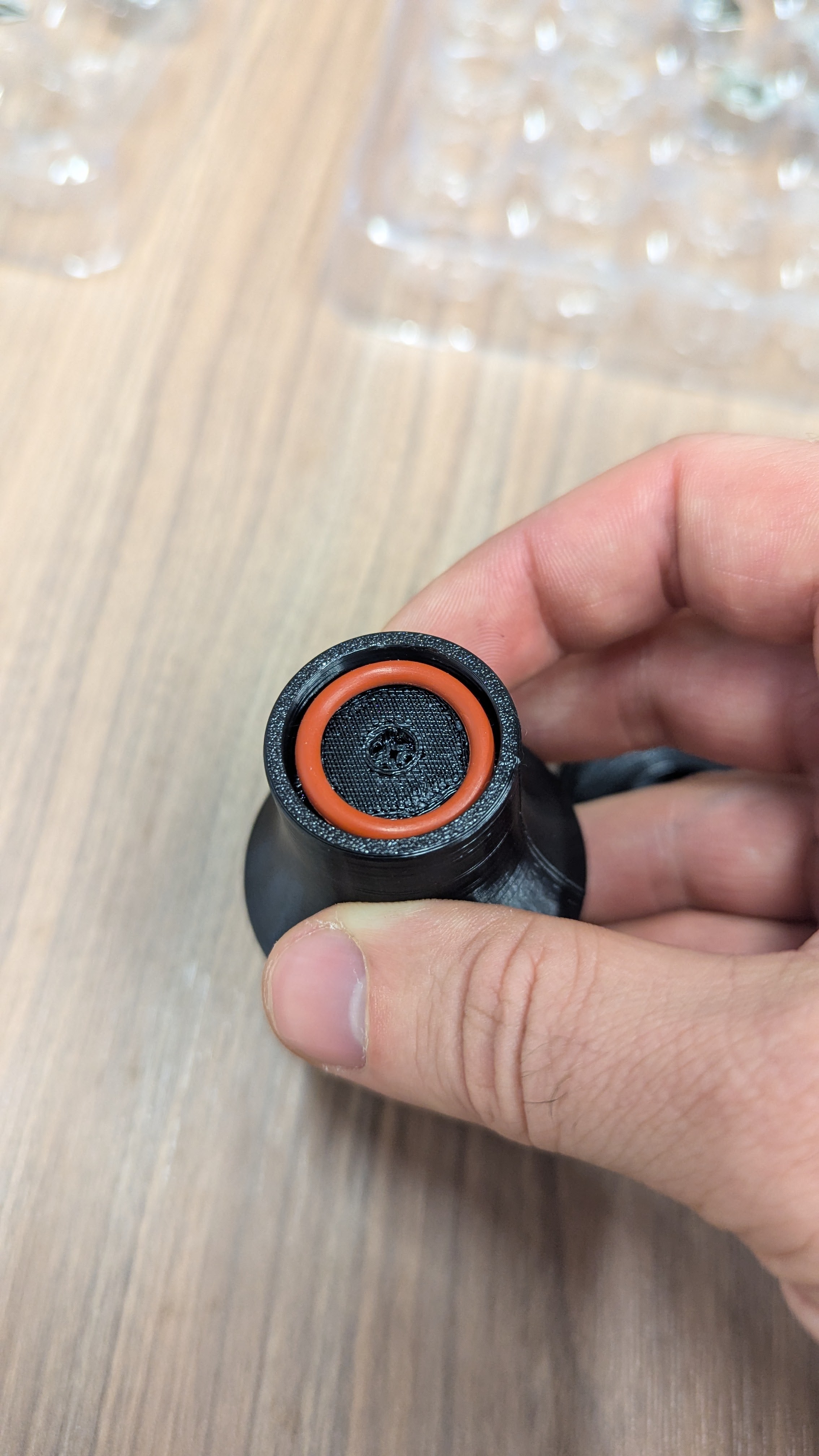 Removing old O-ring from handle bottom if not already removed